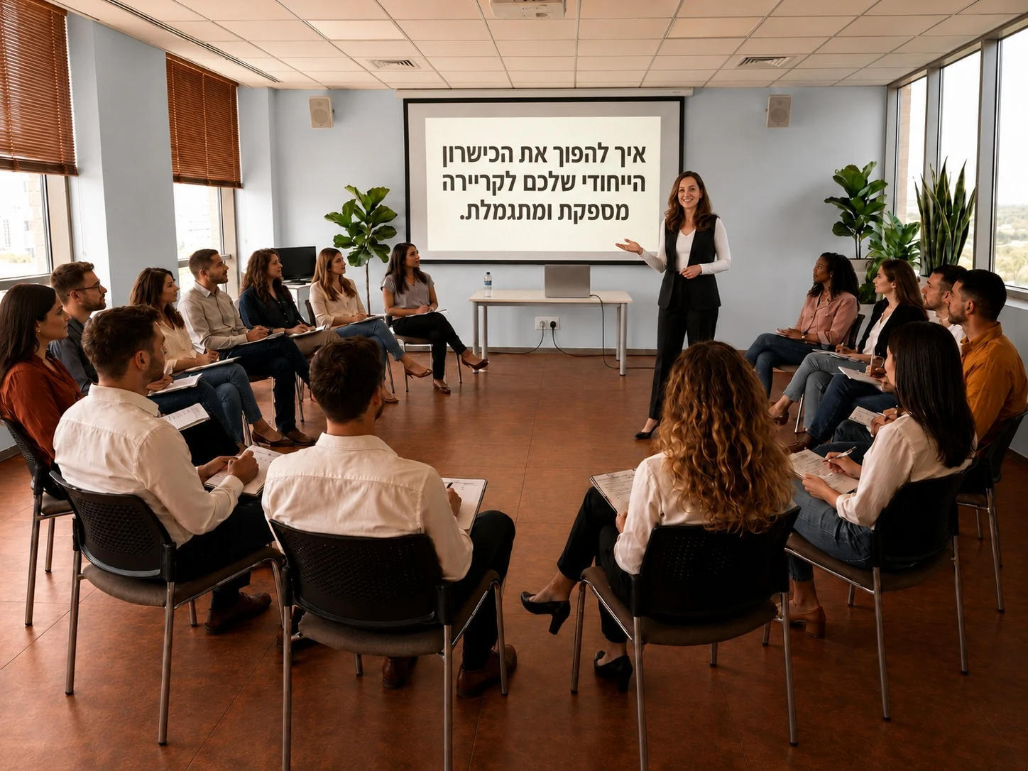 לימור רובינשטיין מנחה סדנת קריירה בארגון